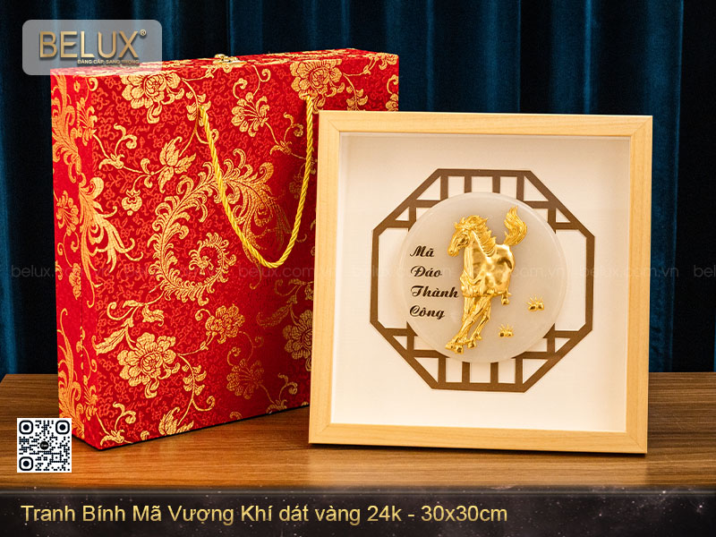 Tranh ngựa vượng khí dát vàng 24k&nbsp;